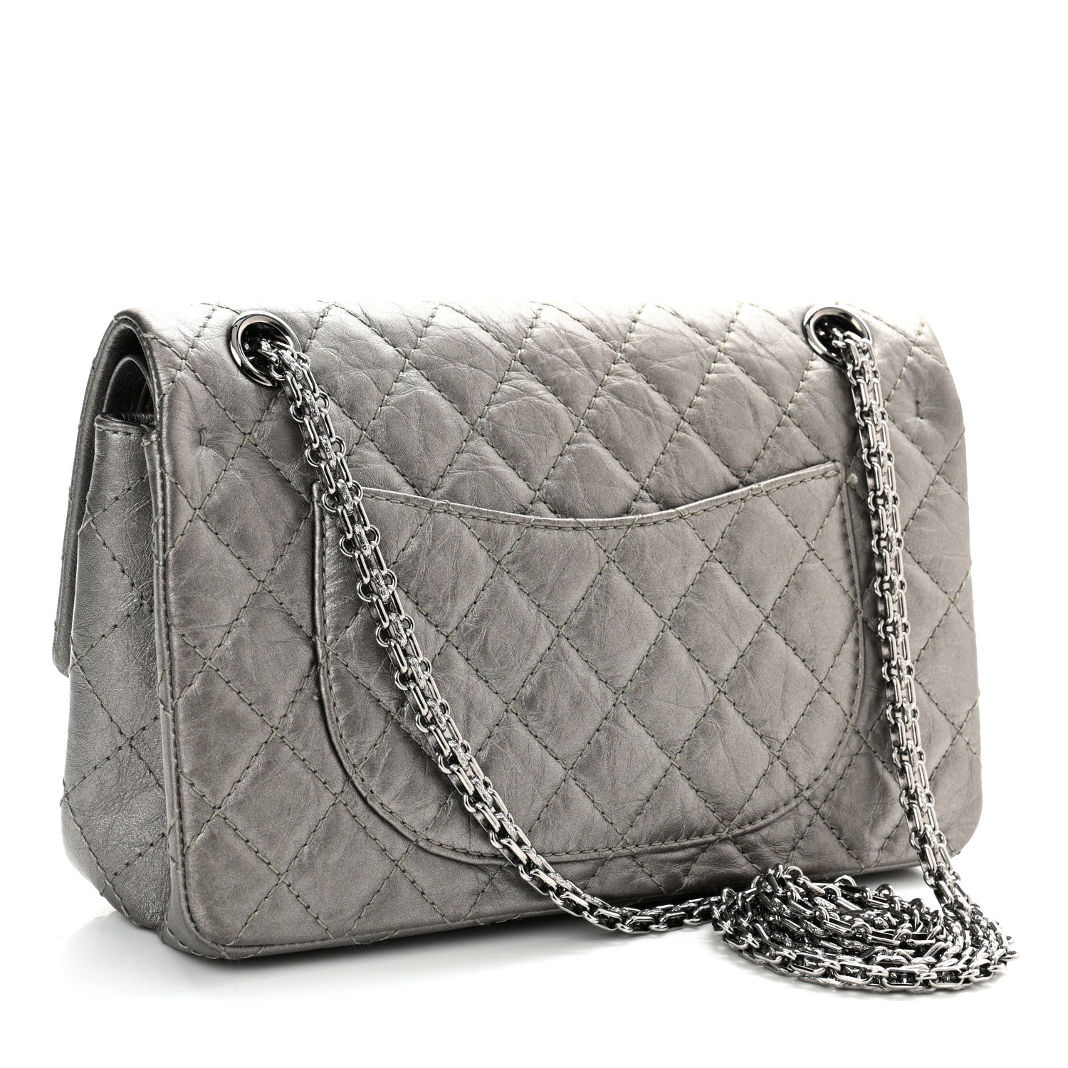 Chanel Metallic Aged Calfskin 2.55 Reissue 225 Flap Silver 3 of 10