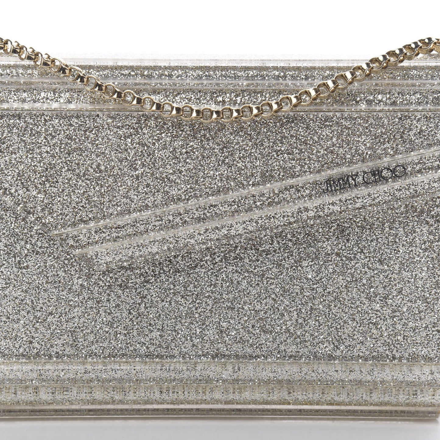 Acrylic Glitter Candy Clutch Champagne