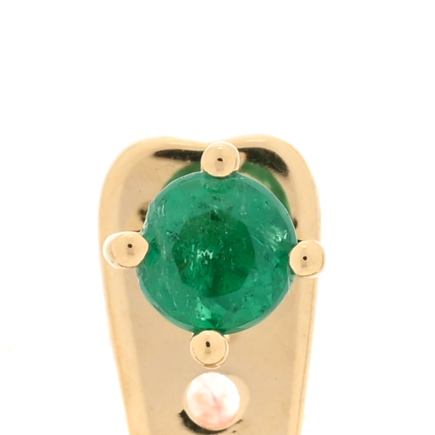 18K Yellow Gold Emerald Ear Jacket Stud Earrings