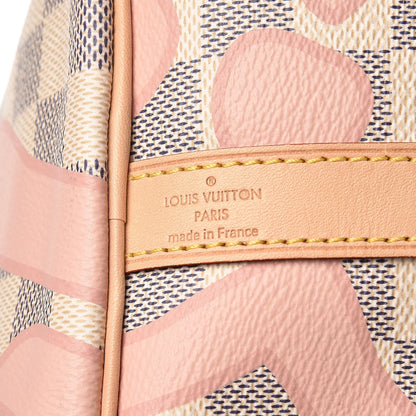 Louis Vuitton Damier Azur Tahitienne Speedy Bandouliere 30 Rose Ballerine 7 of 13