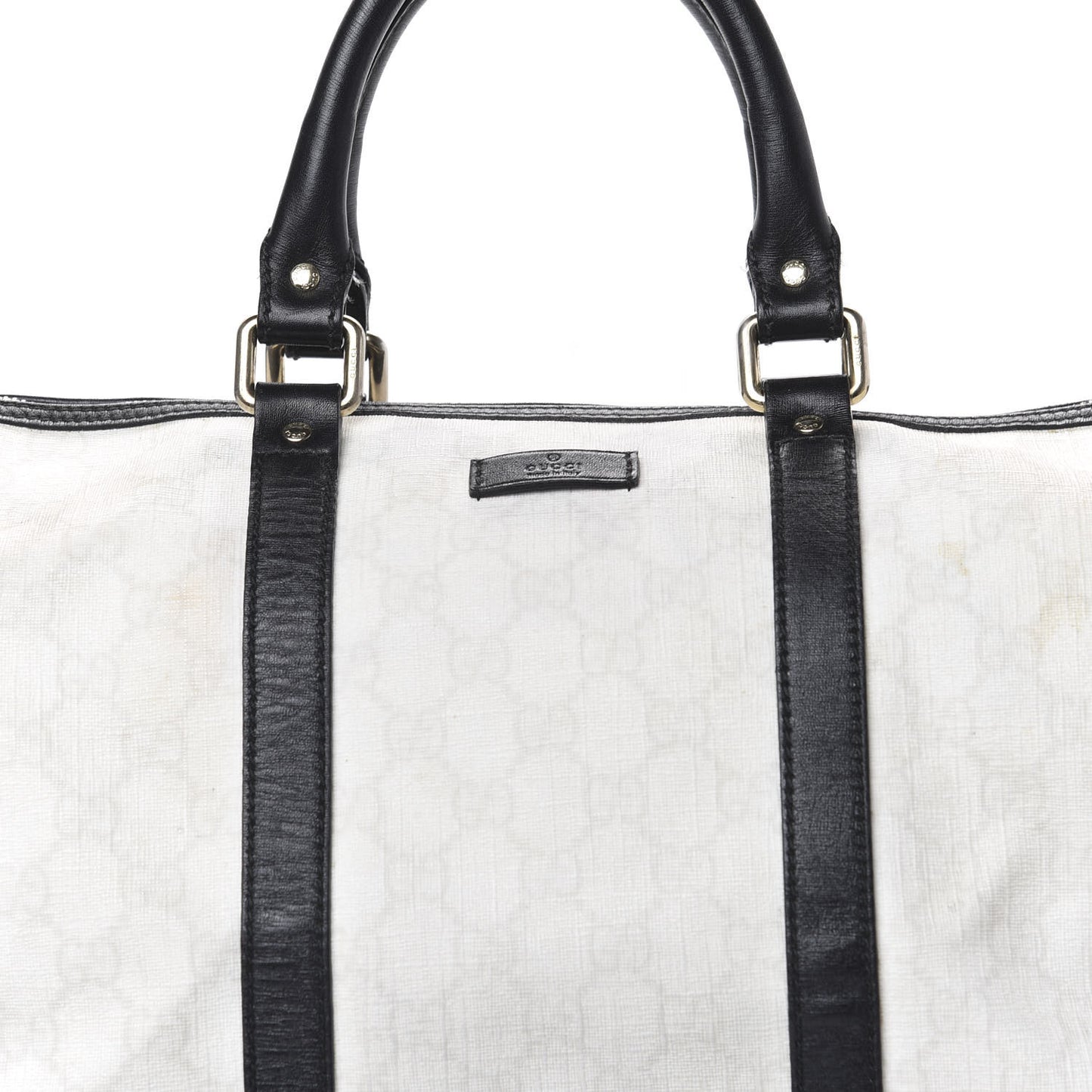 GG Plus Monogram Medium Joy Boston White Black