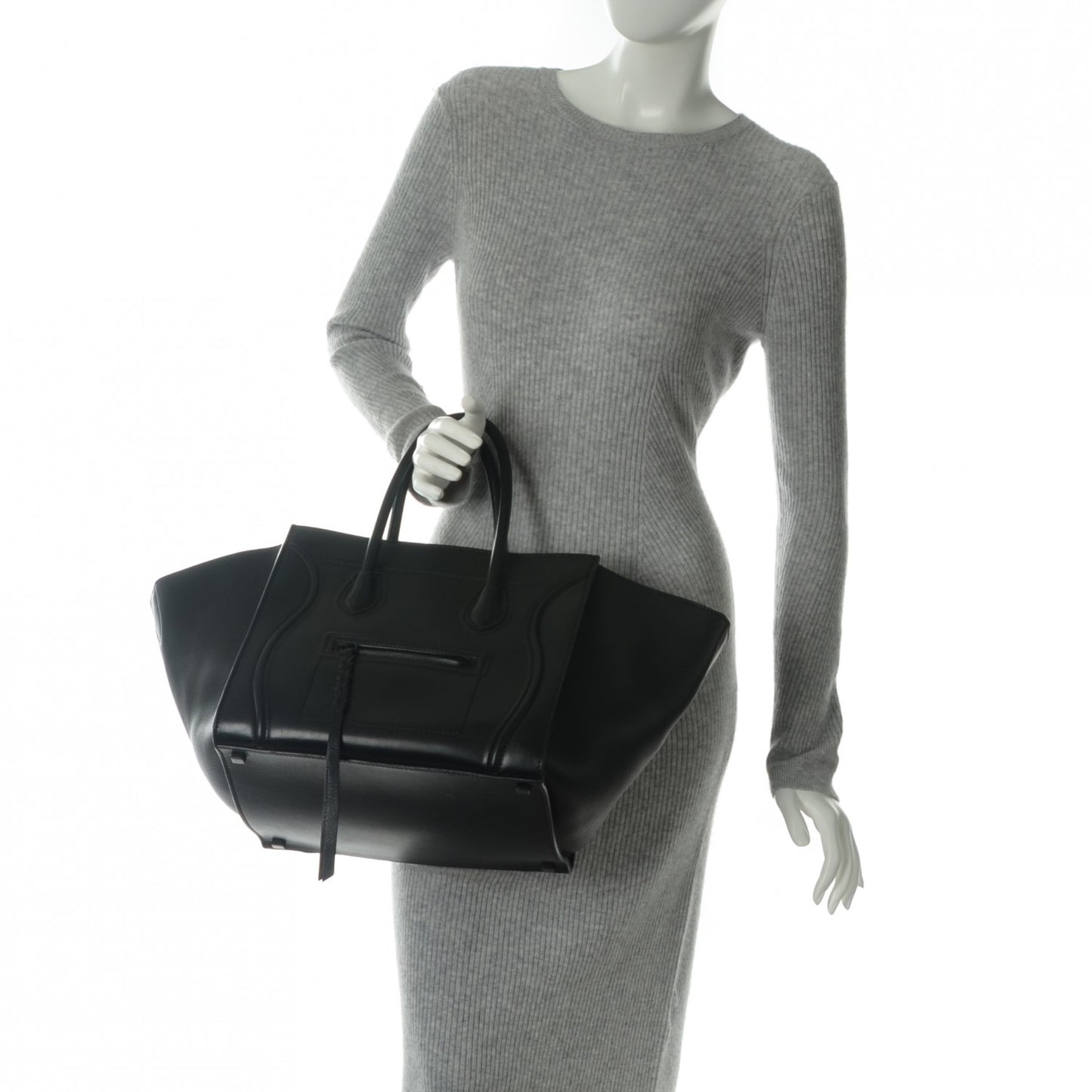 Supple Calfskin Medium Phantom Luggage Black