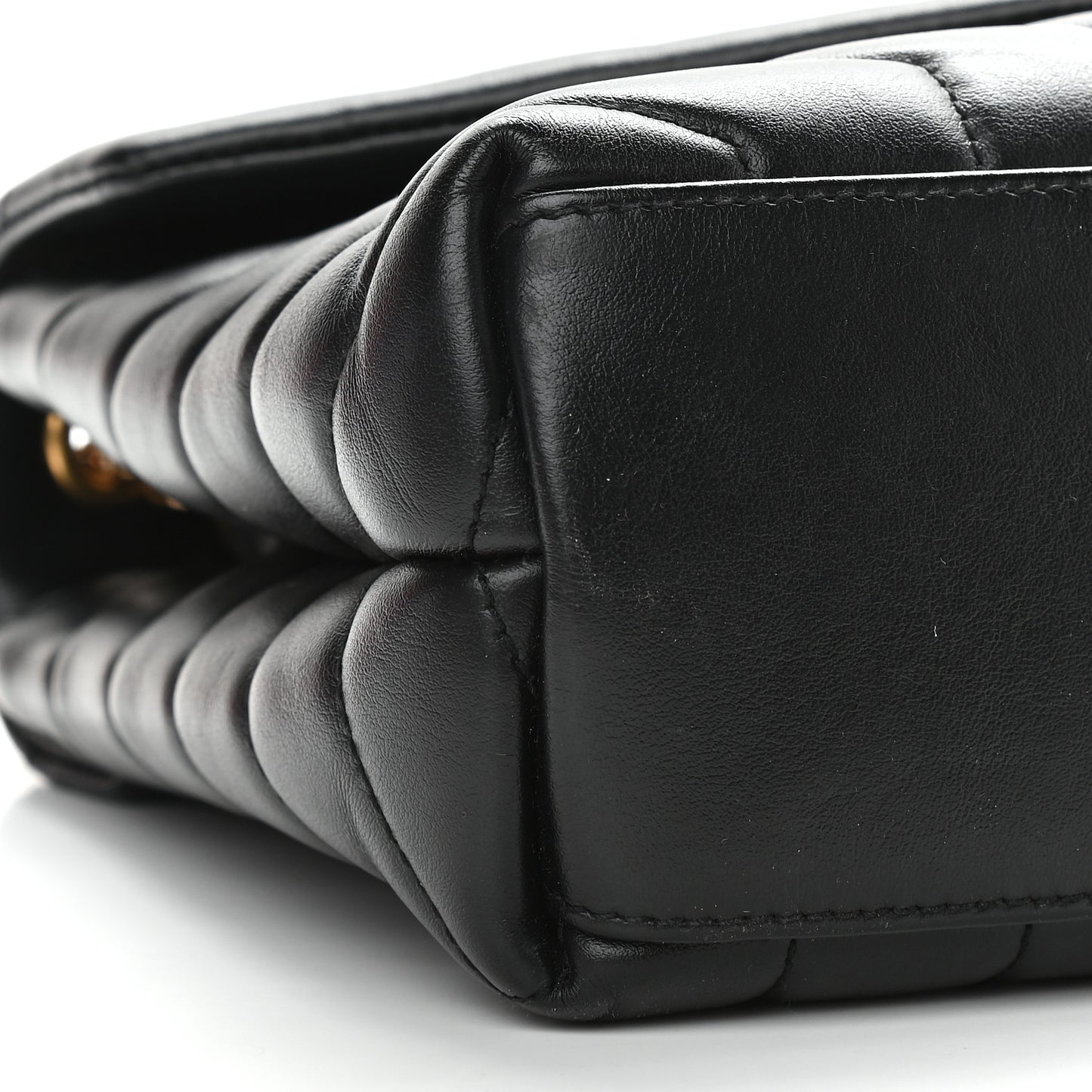 Calfskin Y Quilted Monogram Small Loulou Chain Satchel Black