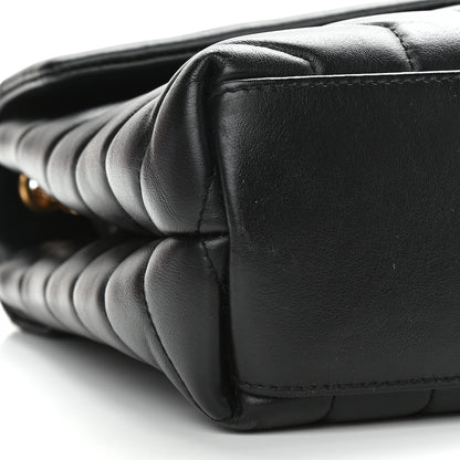 Saint Laurent Calfskin Y Quilted Monogram Small Loulou Chain Satchel Black 7 of 8