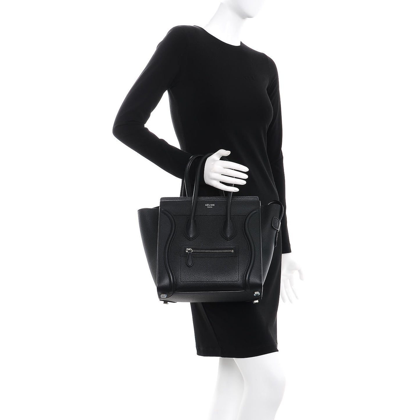 Drummed Calfskin Micro Luggage Black
