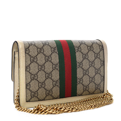 Gucci GG Supreme Monogram Web Queen Margaret Chain Wallet White 4 of 11
