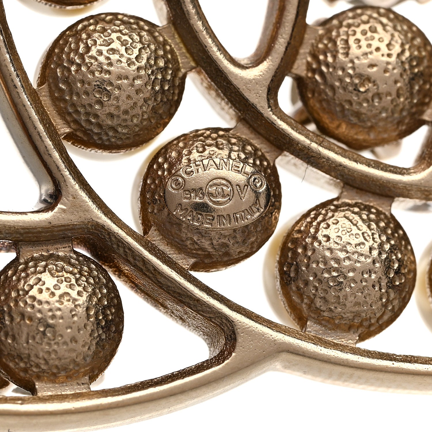 Chanel Pearl Crystal CC Brooch Gold Pearly White 3 of 3