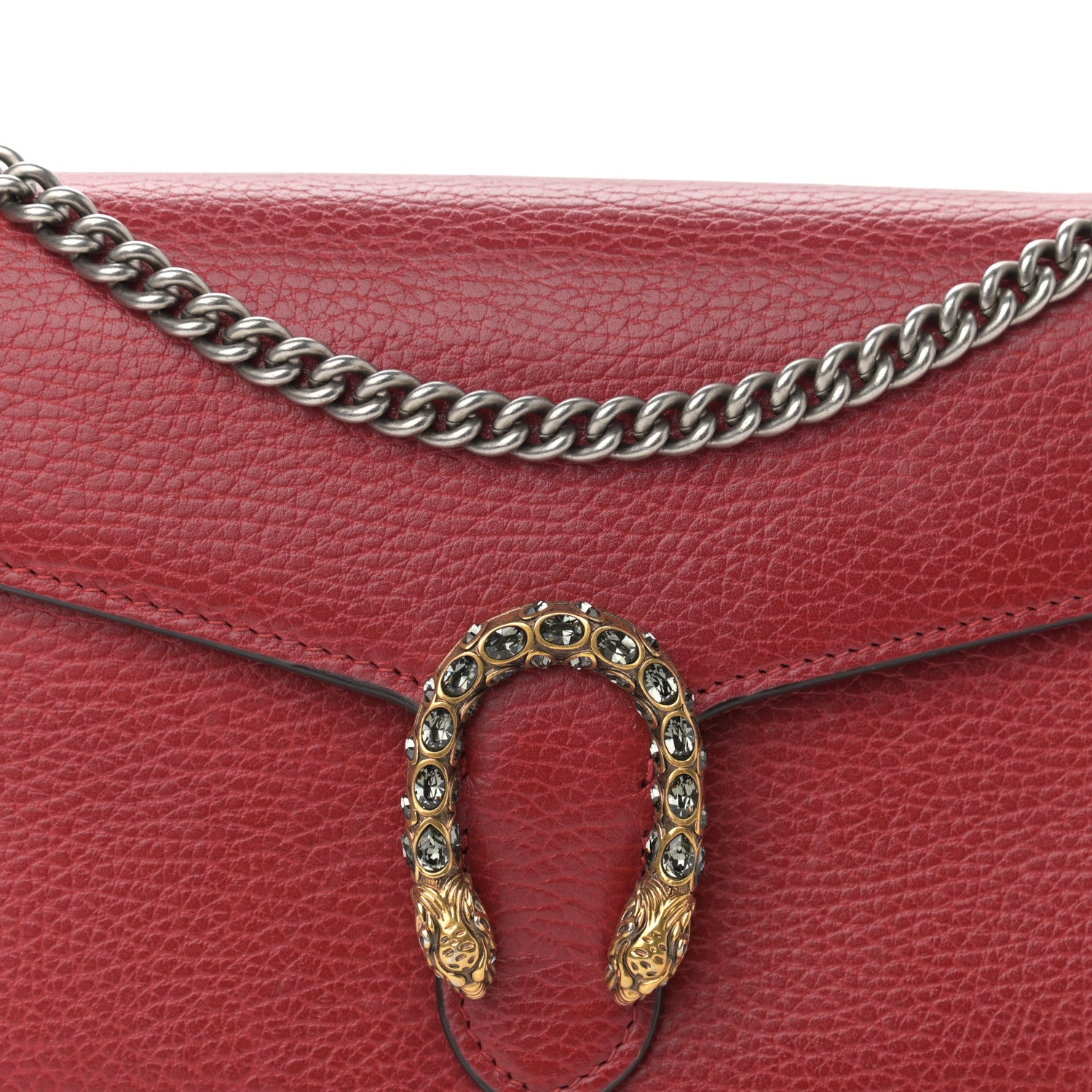 Gucci Calfskin Mini Dionysus Chain Wallet Hibiscus Red 8 of 10