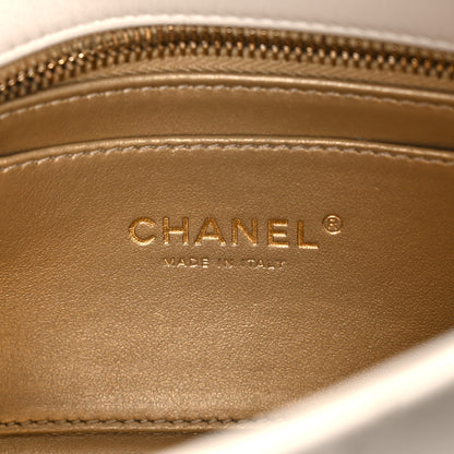 Chanel Lambskin Quilted CC Chain Flap Bag White 6 of 14