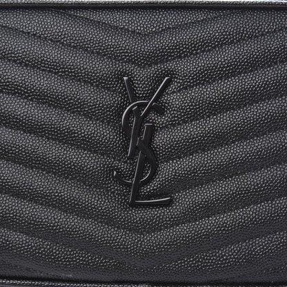 Saint Laurent Grain De Poudre Matelasse Monogram Mini Lou Camera Bag Black 7 of 9