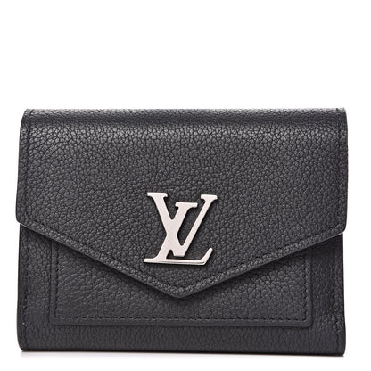Louis Vuitton Soft Calfskin My Lockme Compact Wallet Black 1 of 7