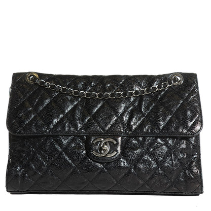 Chanel Crumpled Grained Calfskin CC Crave Jumbo Flap Black 1 of 9
