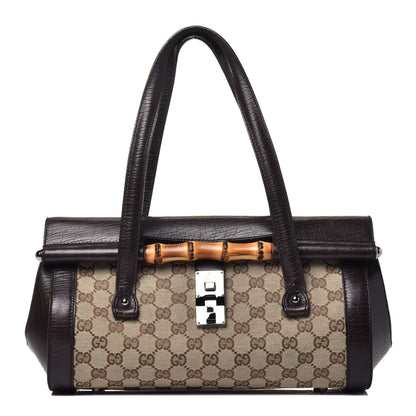 Gucci Monogram Bamboo Bullet Bag Dark Brown 1 of 9