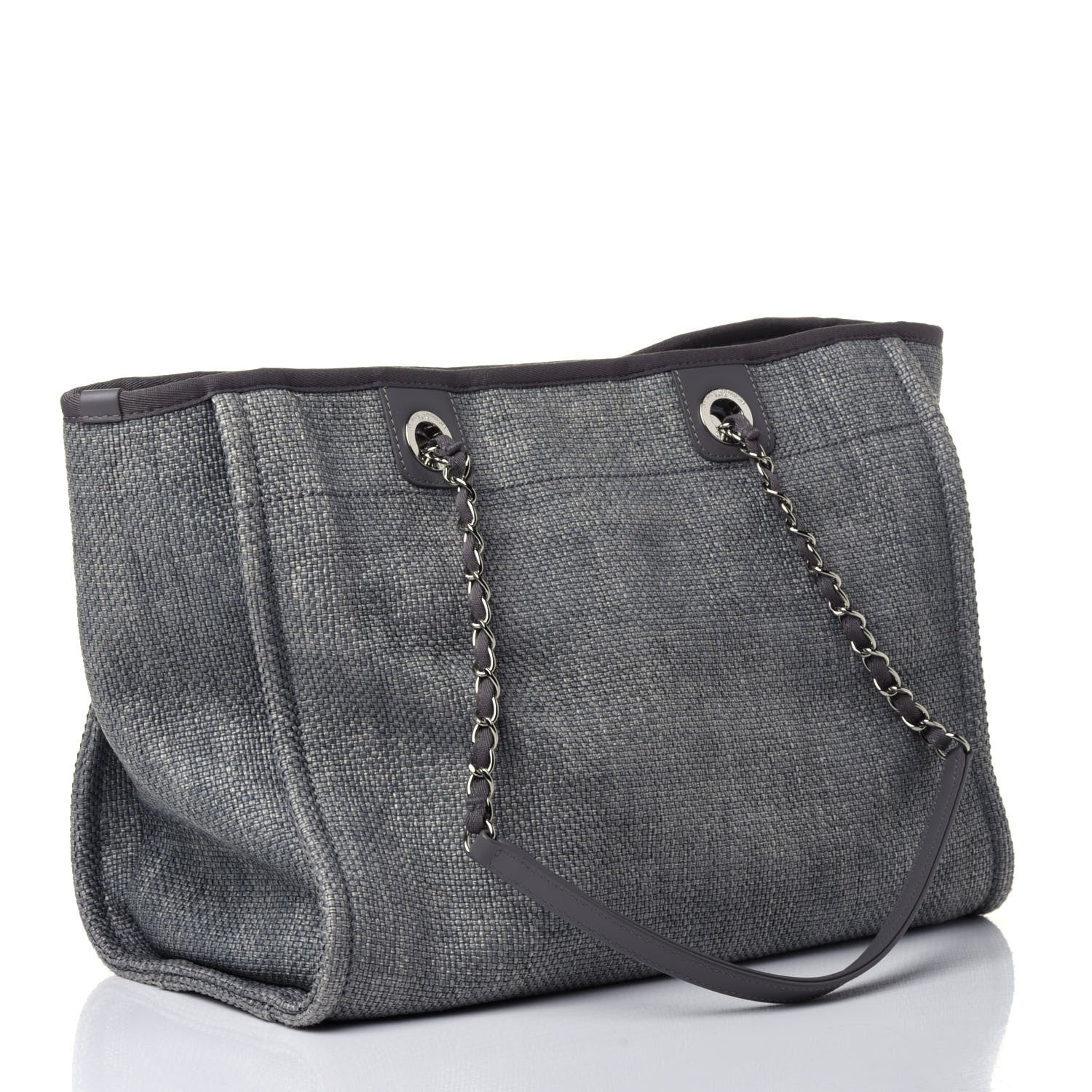Chanel Canvas Small Deauville Tote Grey 2 of 4