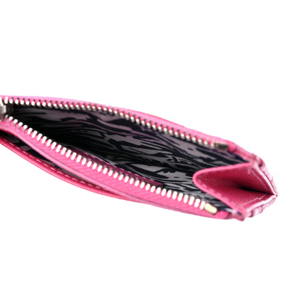 Chanel Caviar Quilted CC Zip Card Holder Dark Pink 5 of 11