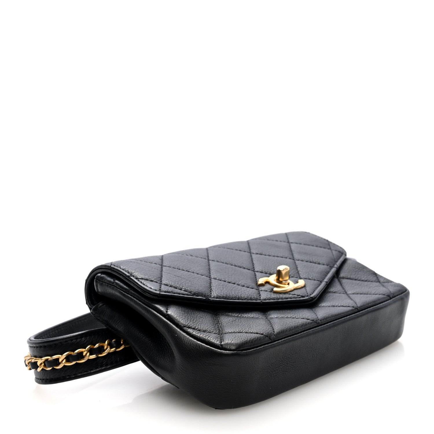 Chanel Calfskin Quilted Flap Waist Bag Black 4 of 10