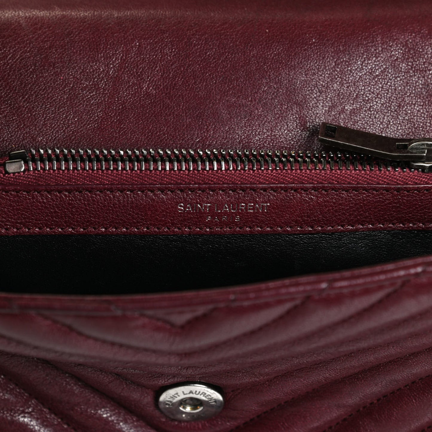 Sheepskin Matelasse Chevron Monogram Medium College Bag Rouge Legion