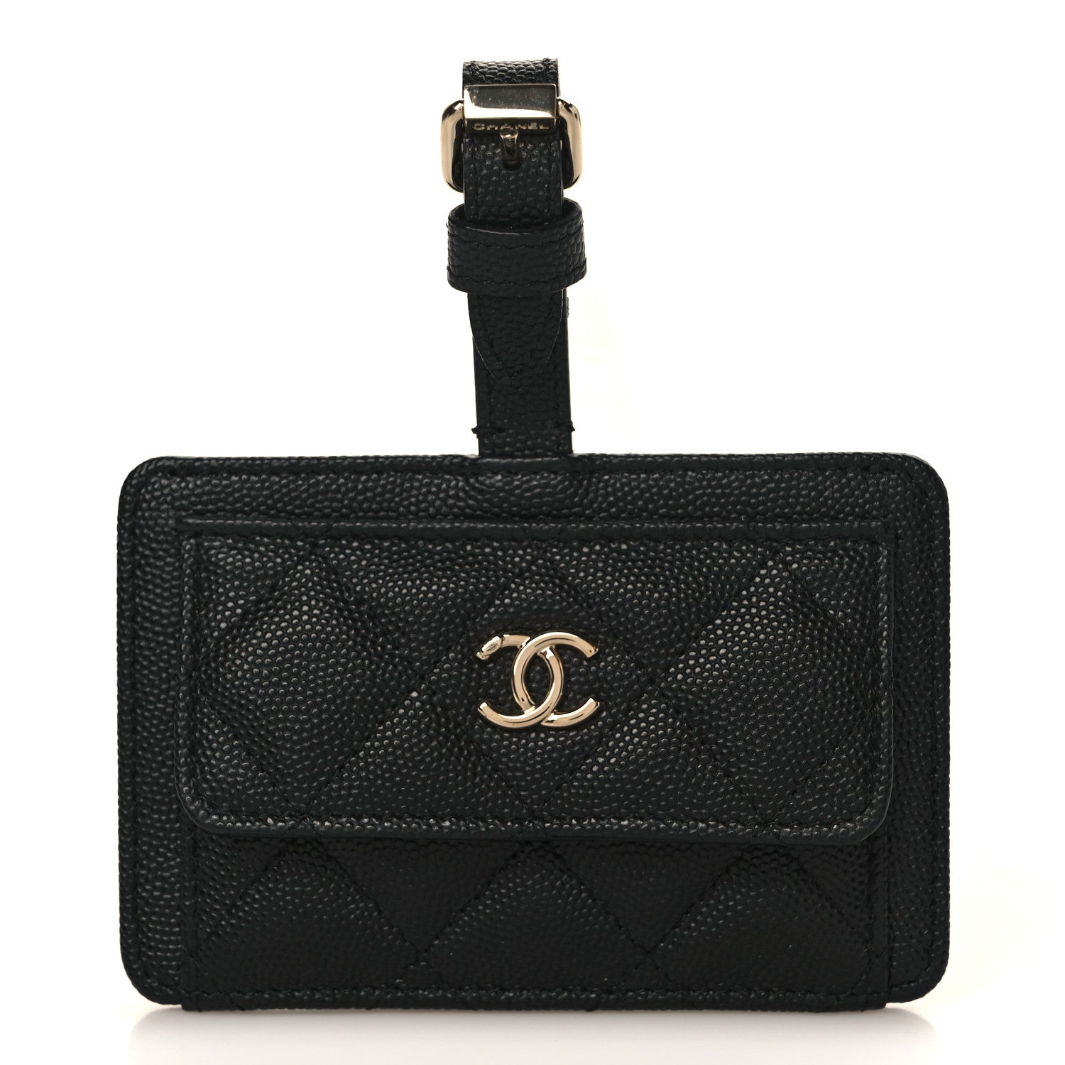 Chanel Caviar Quilted Luggage Tag Black 1 of 5