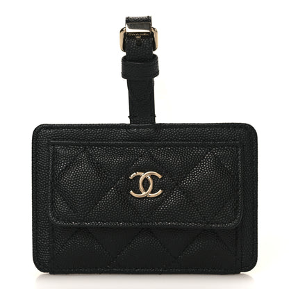 Chanel Caviar Quilted Luggage Tag Black 1 of 5