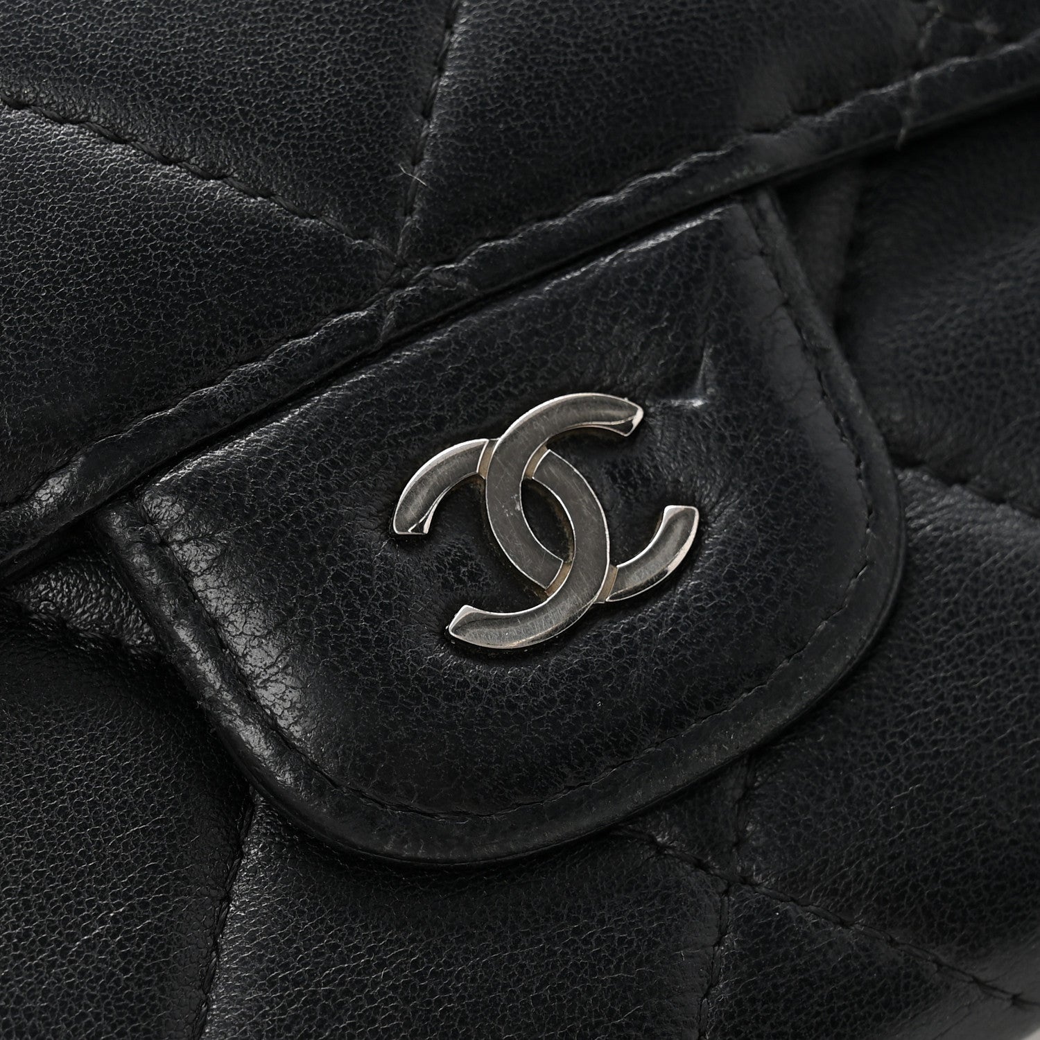 Chanel Lambskin Quilted Large Flap Wallet Black 11 of 12