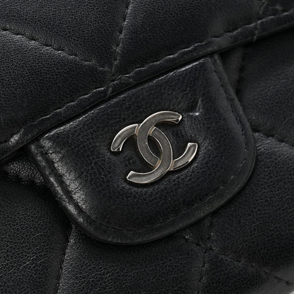 Chanel Lambskin Quilted Large Flap Wallet Black 11 of 12
