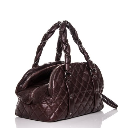 Chanel Distressed Lambskin Vintage Ligne Lady Braid Tote Brown 3 of 8