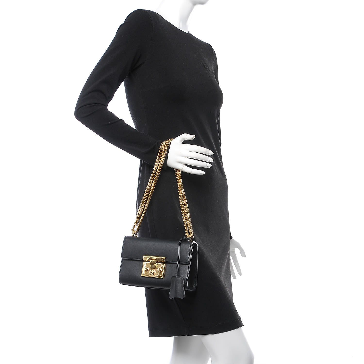 Gucci Calfskin Small Padlock Shoulder Bag Black 3 of 10
