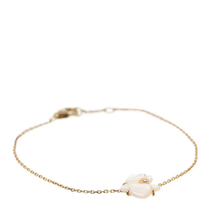 Cartier 18K Yellow Gold Diamond White Mother of Pearl Caresse D'Orchidees Par Cartier Bracelet 1 of 7
