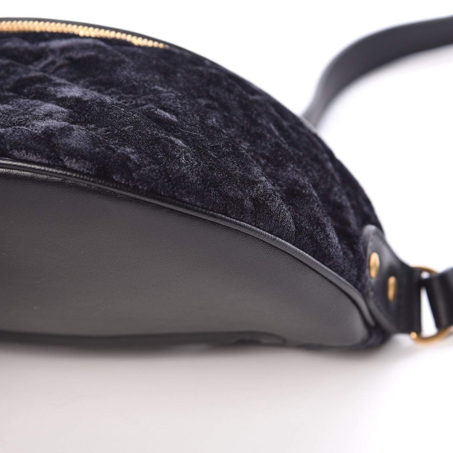 Balenciaga Crushed Velvet Logo Embossed XXS Souvenir Belt Bag Black 9 of 10