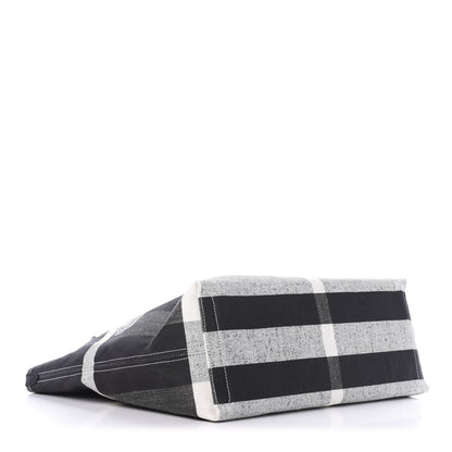 Burberry Coated Canvas Mega Check Medium Doodle Tote Black White 4 of 10