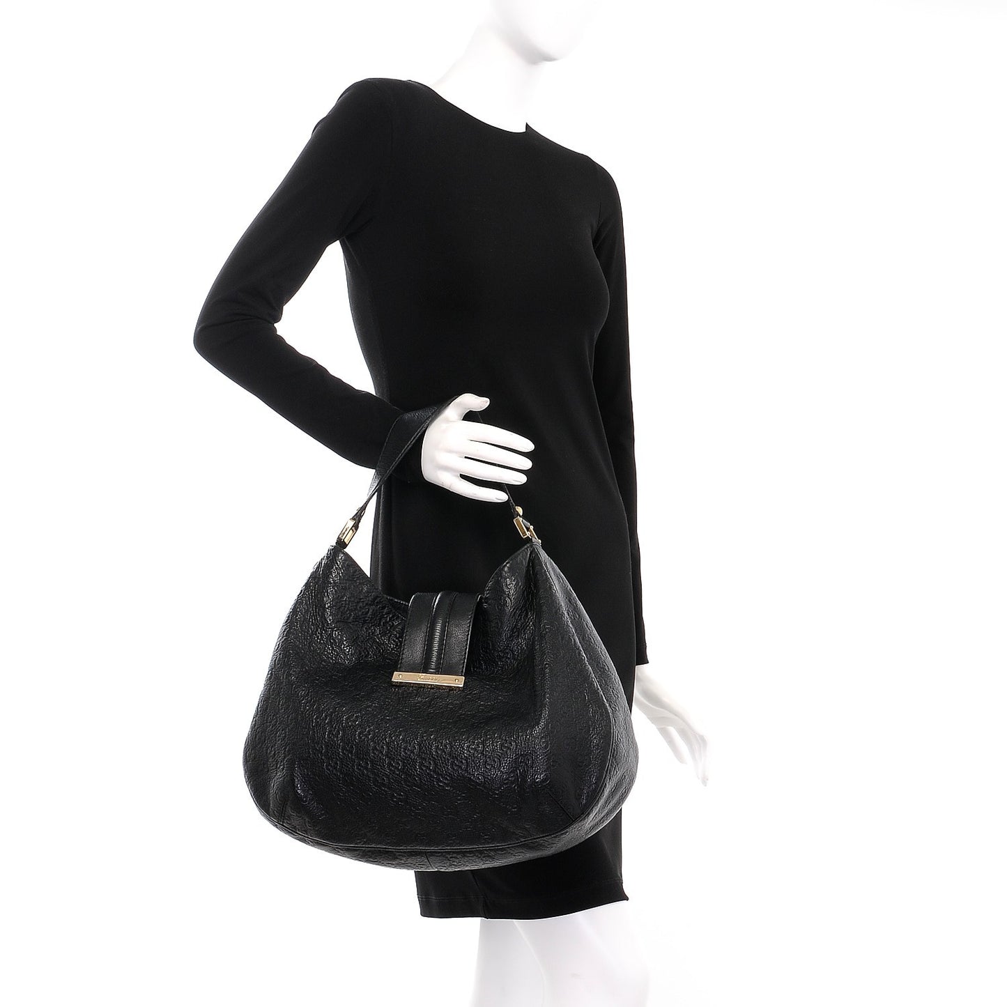 Guccissima Large New Ladies Web Hobo Black