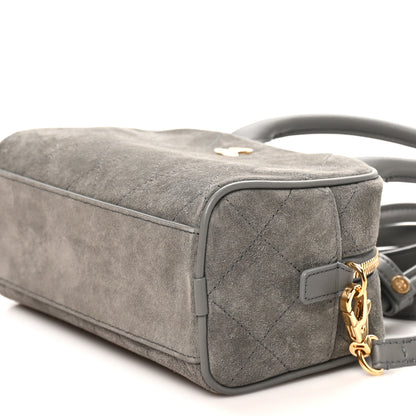 Chanel Suede Calfskin Small Perfect Bowling Bag Grey 10 of 11
