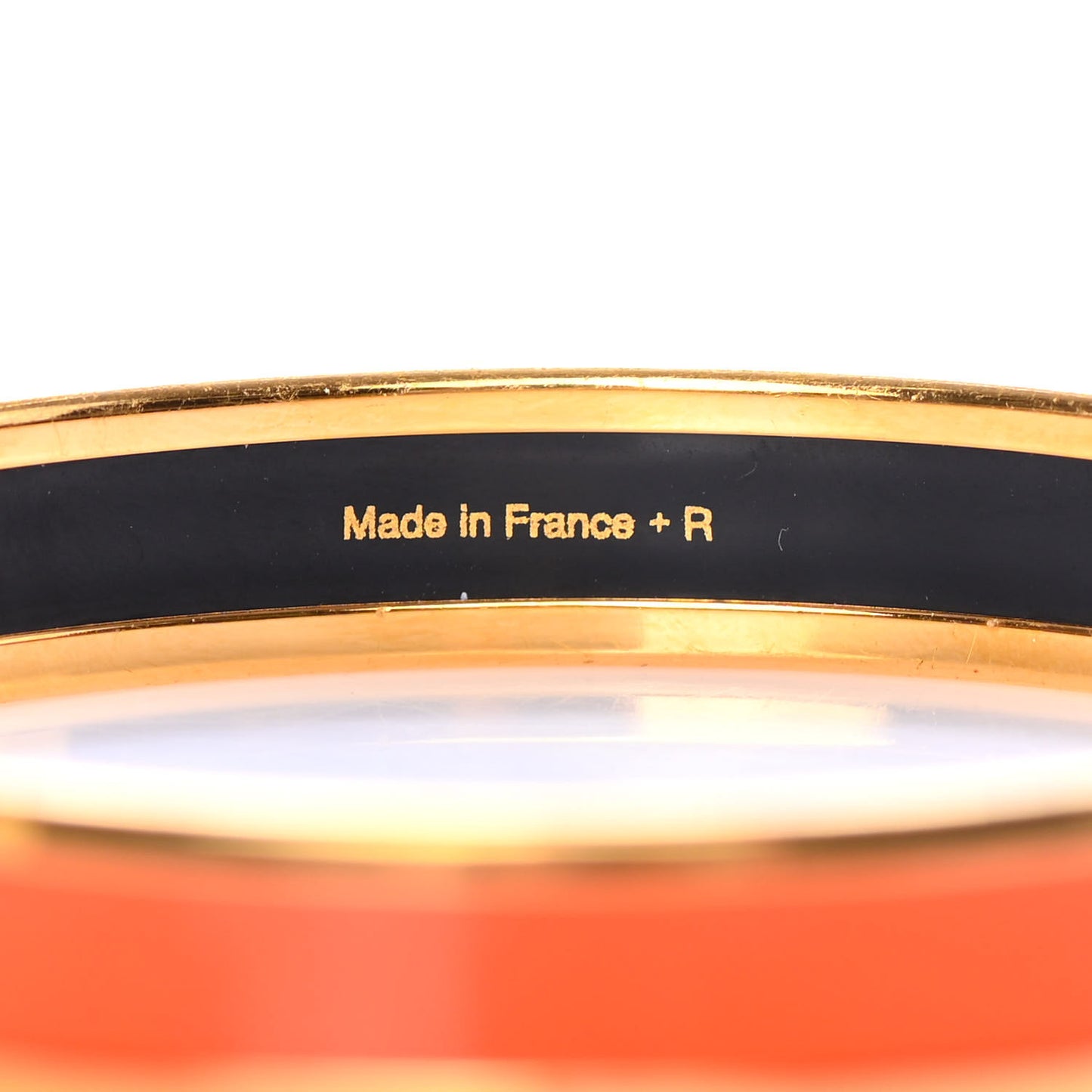 Enamel Printed Narrow Caleche Bracelet 65 Orange