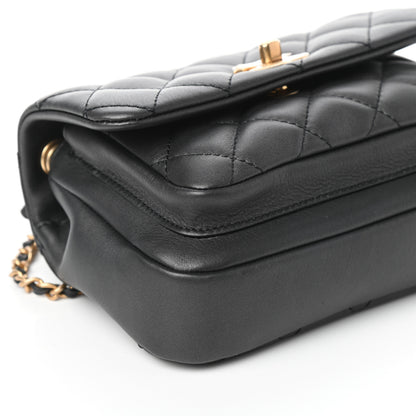 Chanel Calfskin Quilted Top Handle Flap Black 8 of 9