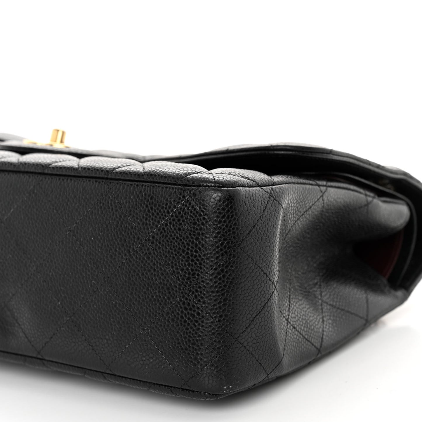Caviar Quilted Jumbo Double Flap Black