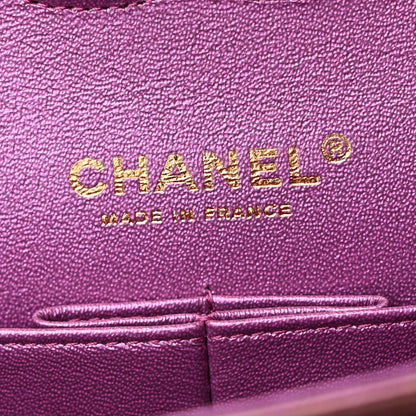Chanel Iridescent Lambskin Quilted Medium Double Flap Purple 6 of 11