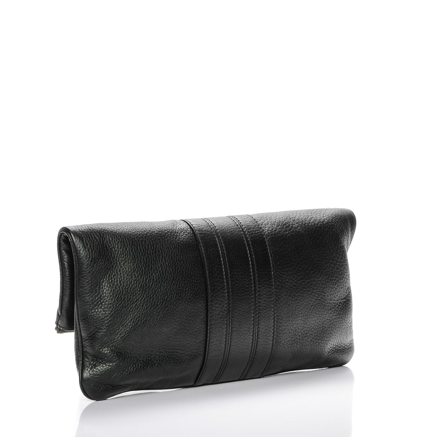 Calfskin Lucy Folded Clutch Dark Green