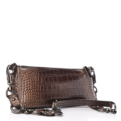 Prada Alligator Shoulder Bag Brown 3 of 10