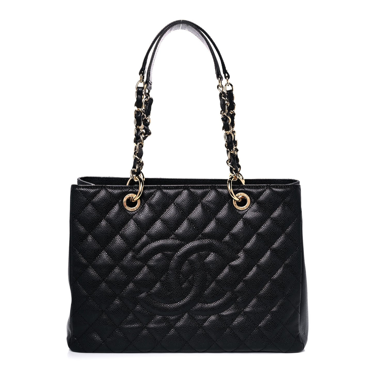 Caviar Quilted Grand Shopping Tote GST Black