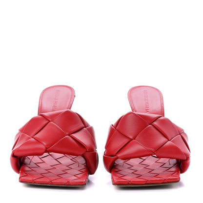 Bottega Veneta Nappa Maxi Intrecciato Lido 90mm Mule Sandals 36.5 Bright Red 2 of 7