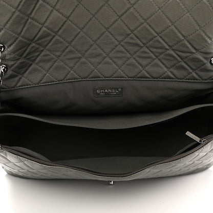 Chanel Metallic Calfskin Quilted XXL Travel Flap Bag Dark Silver 5 of 11