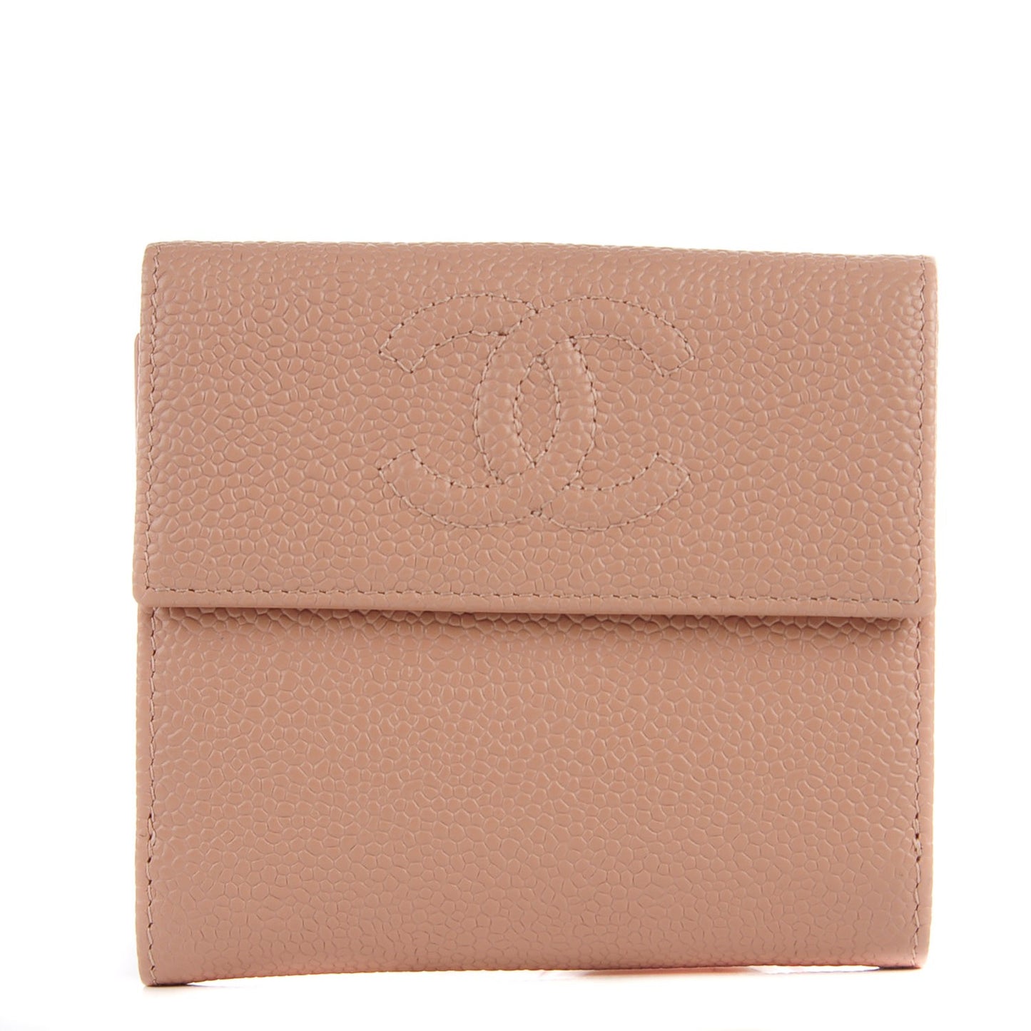 Caviar Timeless CC Small Wallet Dark Beige