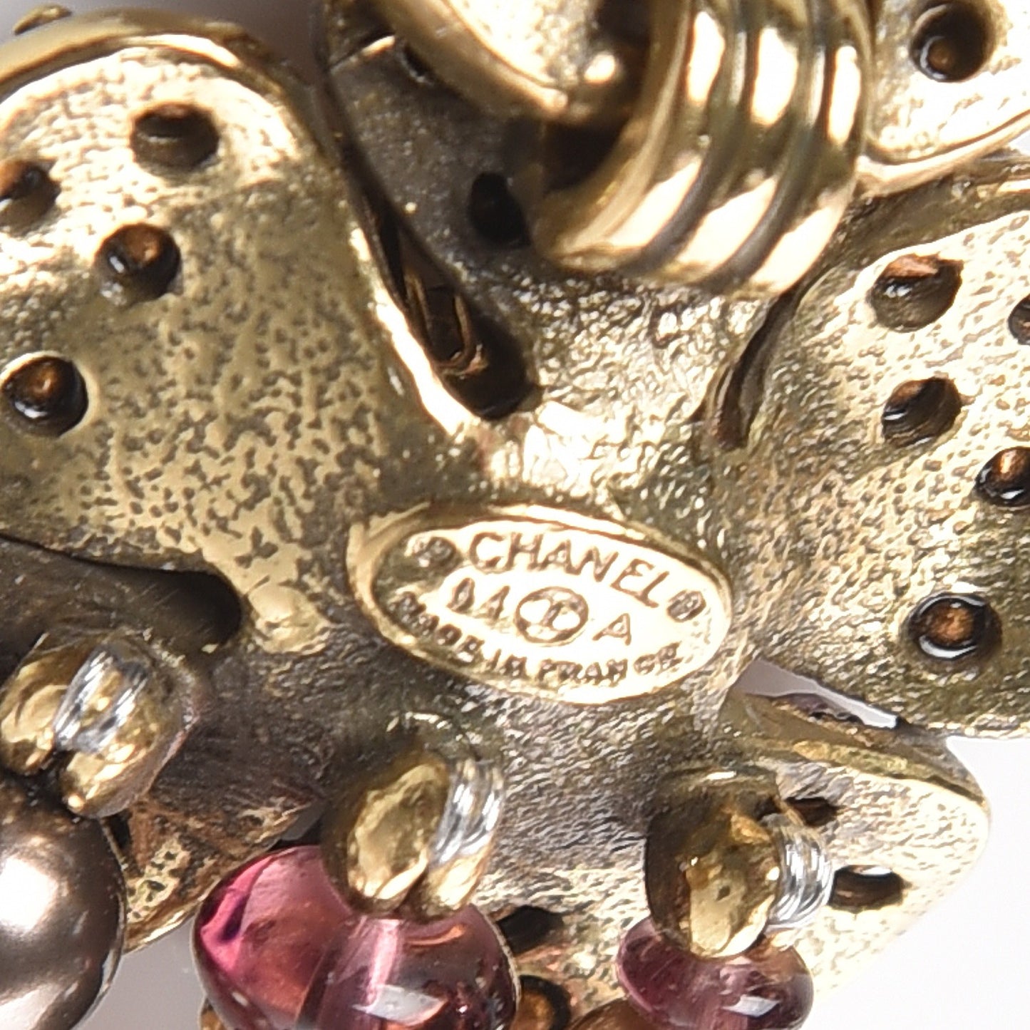 Crystal Bead CC Camellia Bracelet Purple Gold