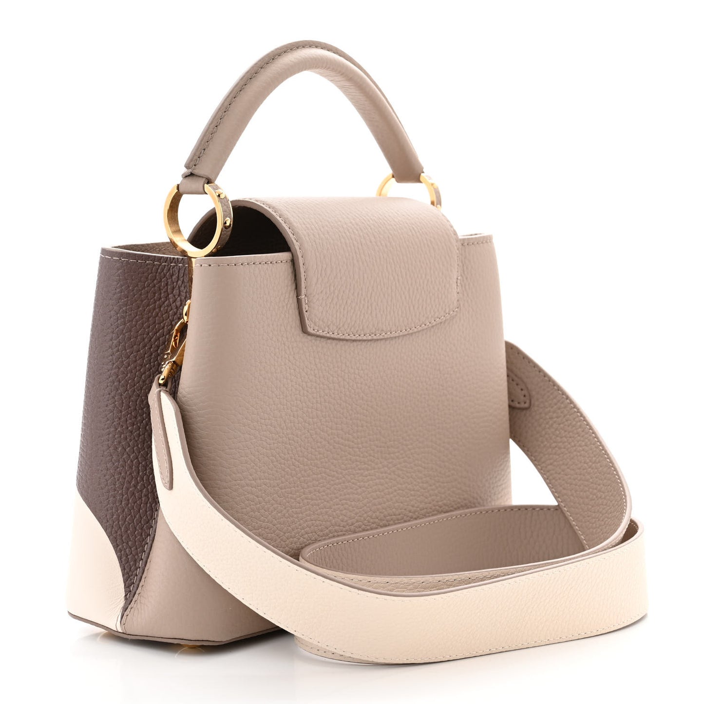 Taurillon Monogram Flower Capucines BB Galet Creme