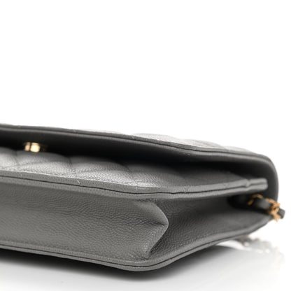 Chanel Caviar Quilted Wallet On Chain WOC Grey 11 of 12