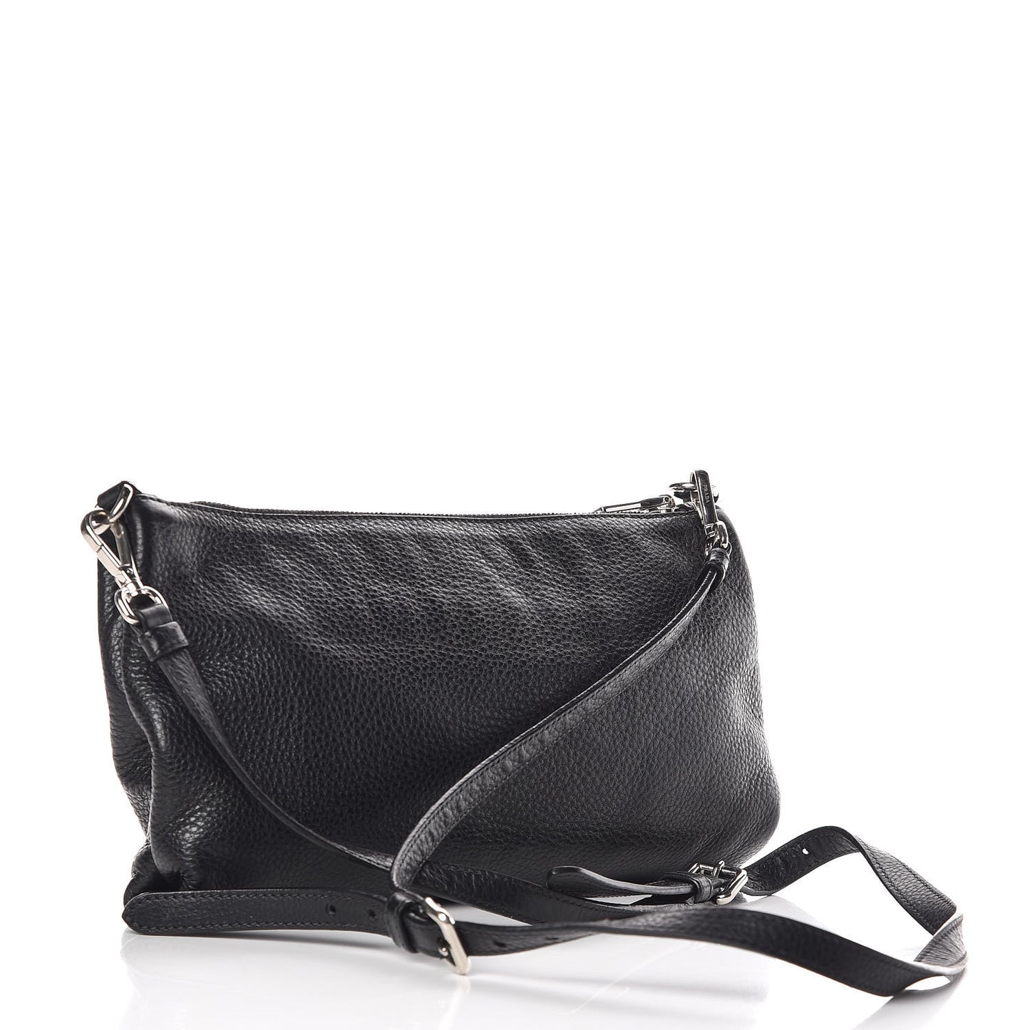 Vitello Daino Crossbody Bag Black