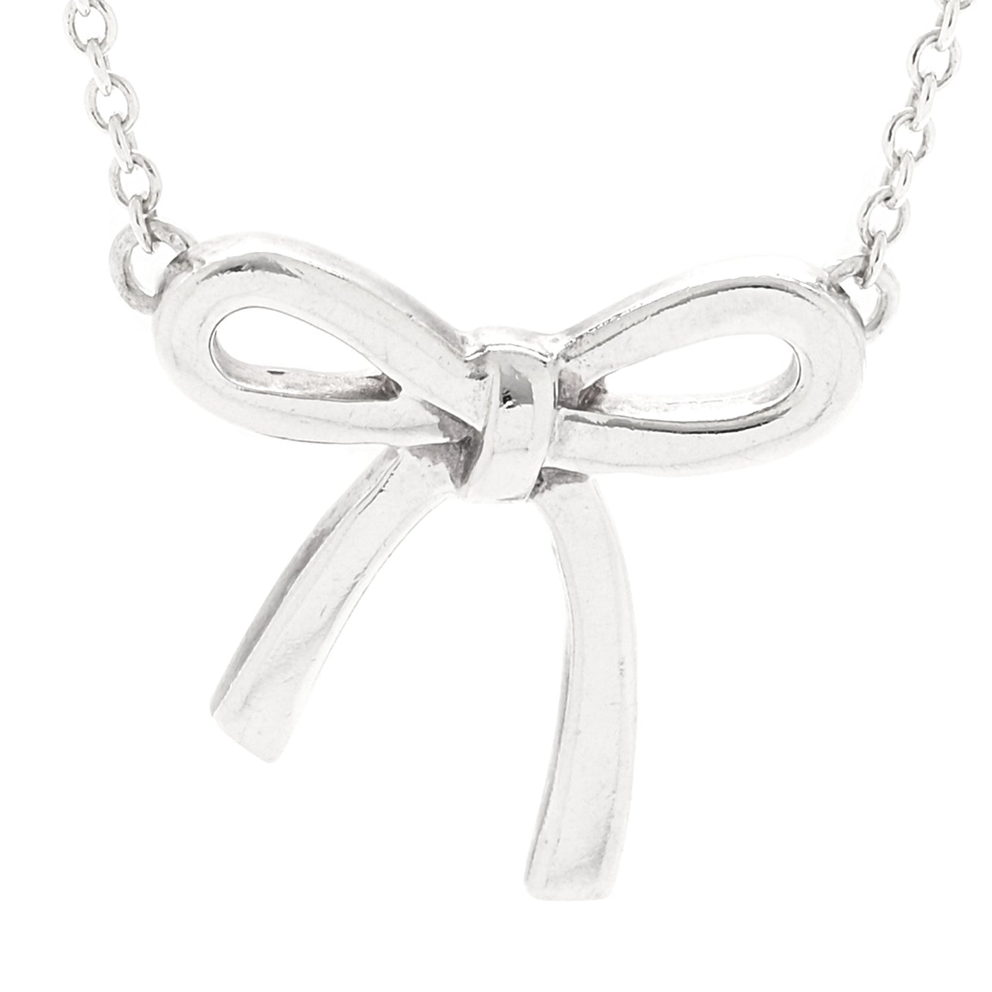 Sterling Silver Small Bow Pendant Necklace