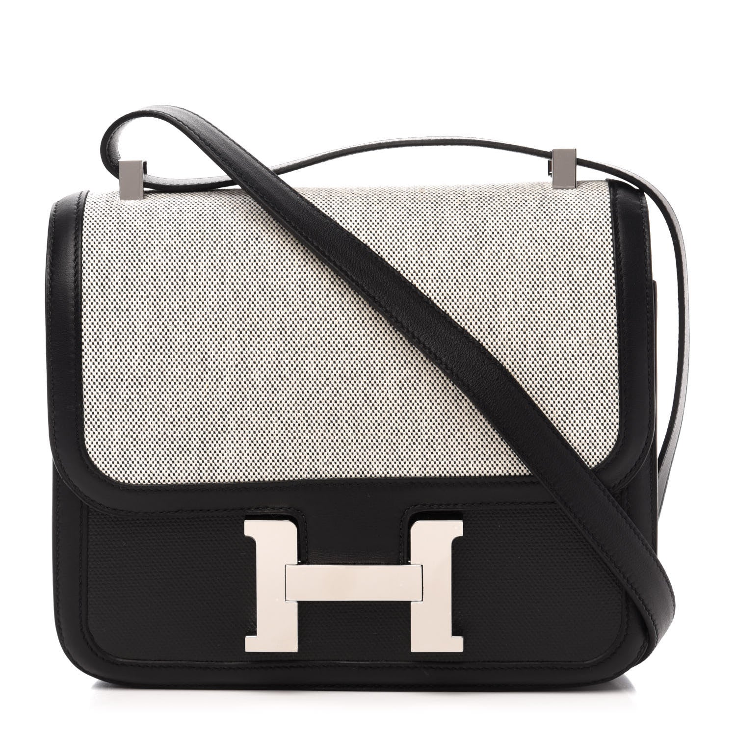 Hermes Swift Toile Constance 24 Black Ecru 1 of 11