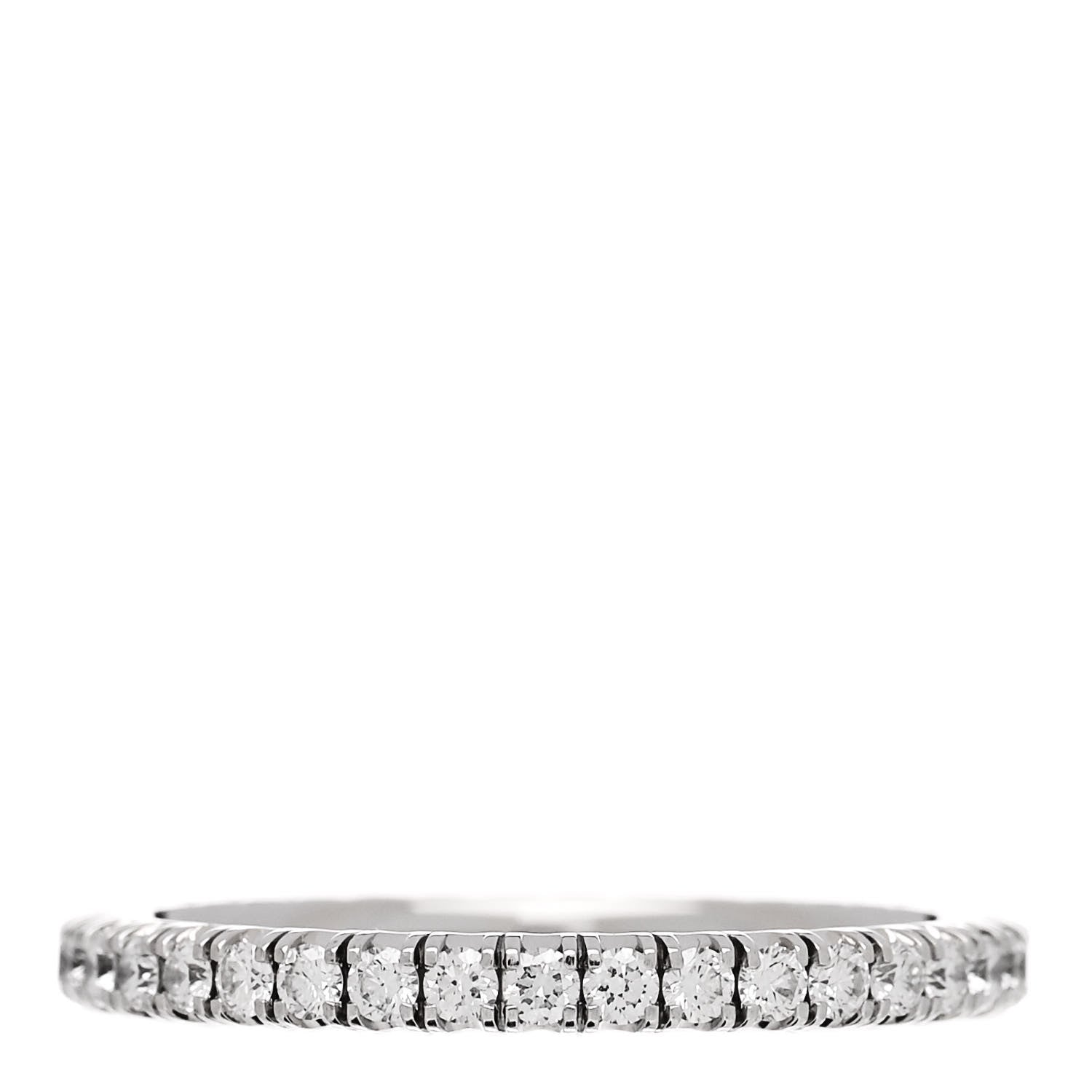 Cartier 18K White Gold Diamond 2mm Etincelle de Cartier Wedding Band Ring 51 5.75 3 of 5