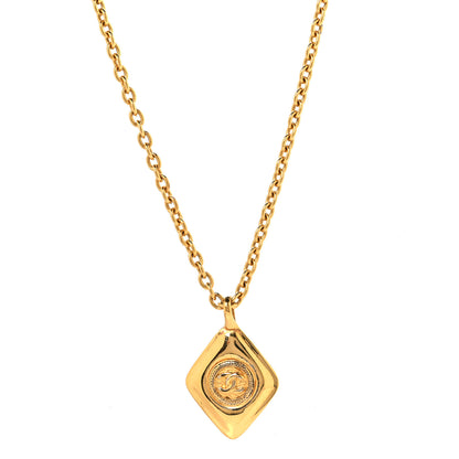 Chanel CC Chain Pendant Long Necklace Gold 1 of 5